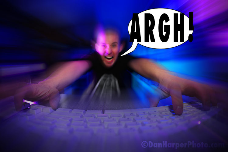 frustration at computer