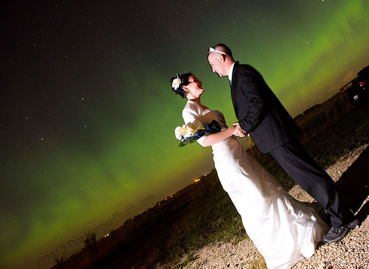 my wedding with northern lights