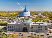 Winnipeg aerial stock photography - Rooftops