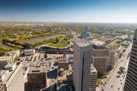 Winnipeg aerial stock photography - Rooftops